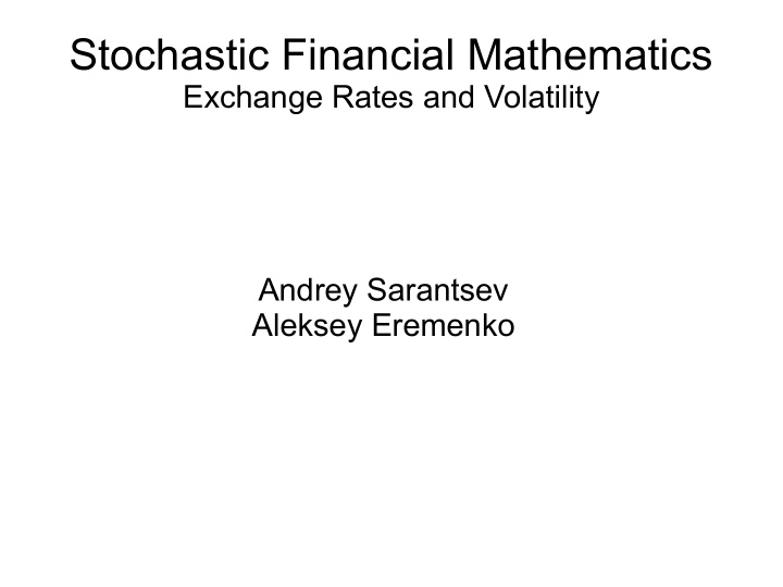 stochastic financial mathematics