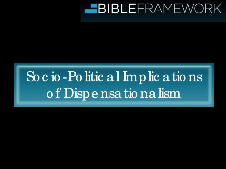 so c io po litic al i mplic atio ns o f dispe nsatio