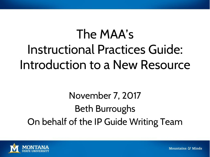 the maa s instructional practices guide introduction to a