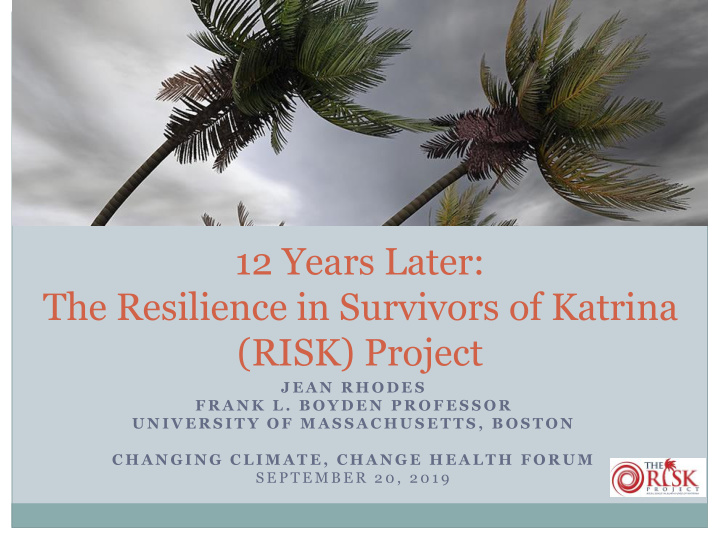 the resilience in survivors of katrina