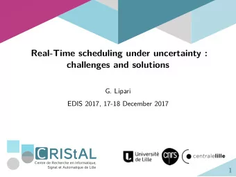 RIStAL  Centre de Recherche en Informatique,  Signal et Automatique de Lille  Outline 1 Plan of the