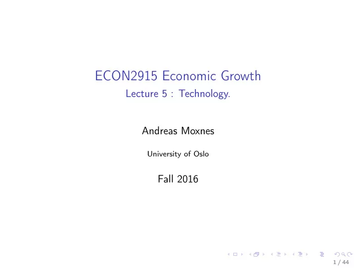 econ2915 economic growth