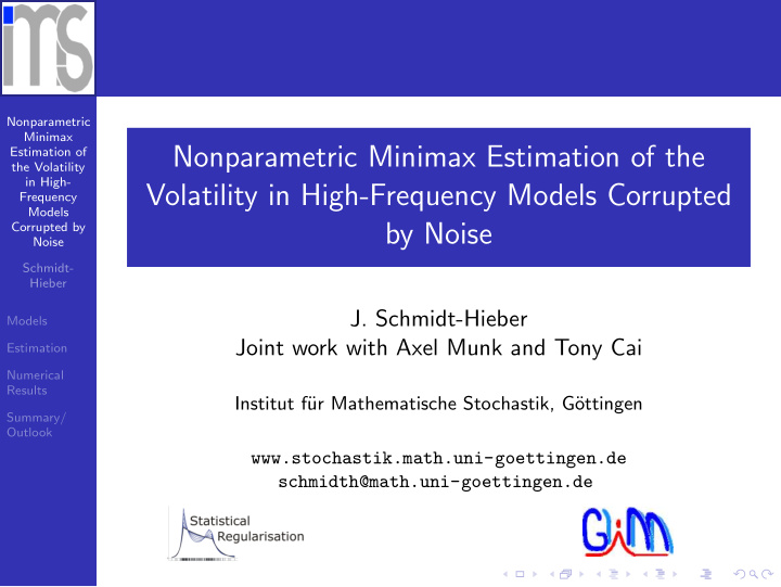 nonparametric minimax estimation of the