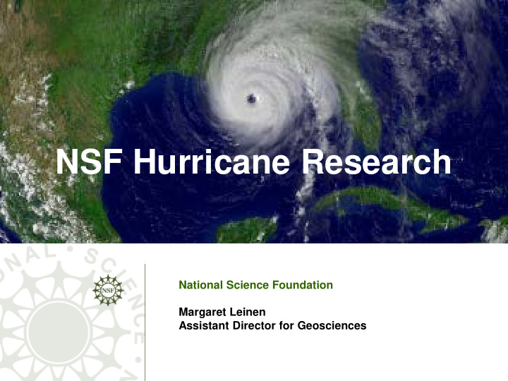 national science foundation margaret leinen assistant