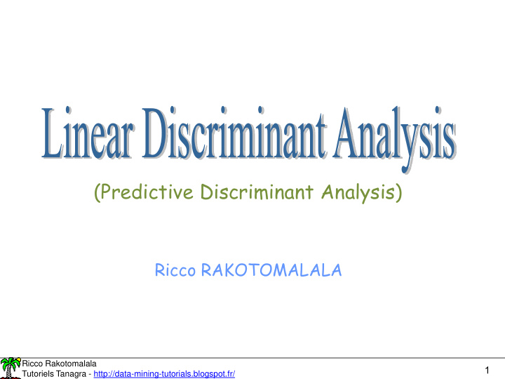 predictive discriminant analysis