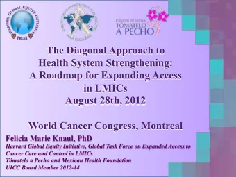 The Diagonal Approach to  Health System Strengthening:  A Roadmap for Expanding Access  in LMICs