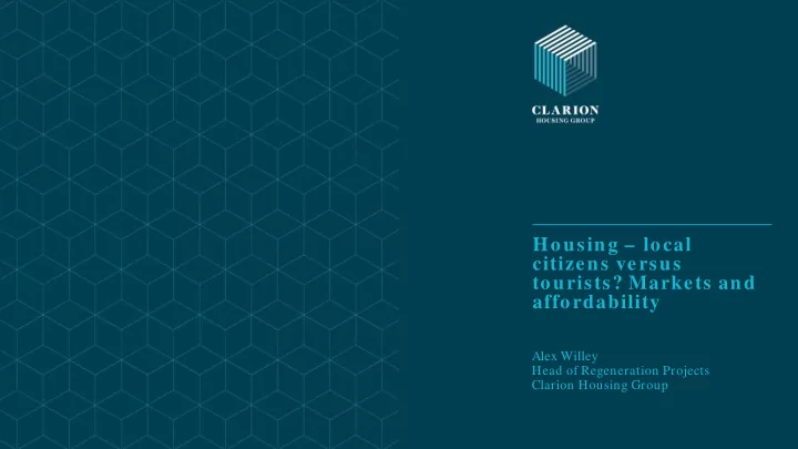 housing local citizens versus tourists markets and