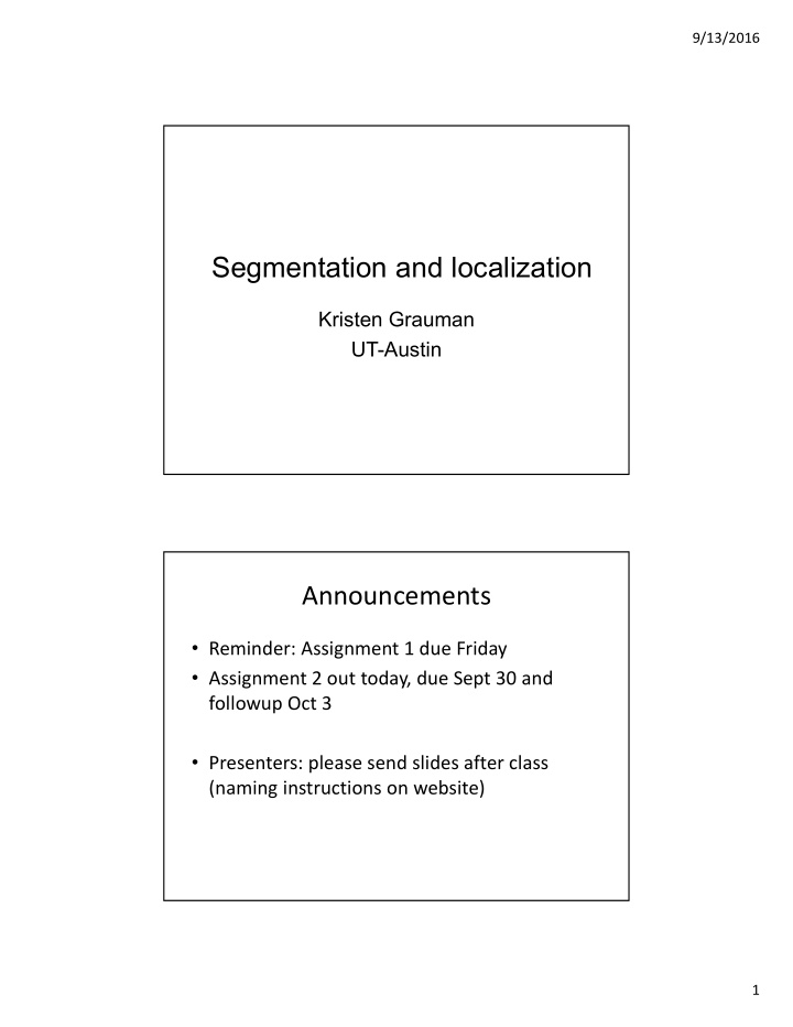 segmentation and localization