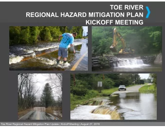TOE RIVER  REGIONAL HAZARD MITIGATION PLAN  KICKOFF MEETING  Toe River Regional Hazard Mitigation