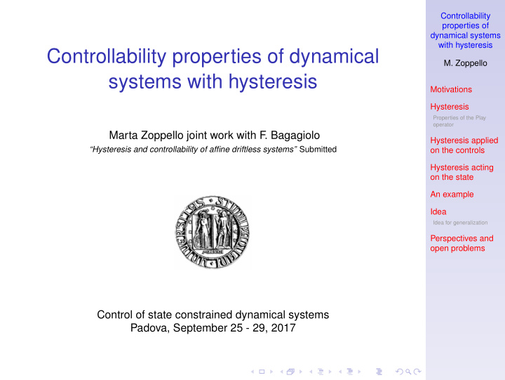 controllability properties of dynamical