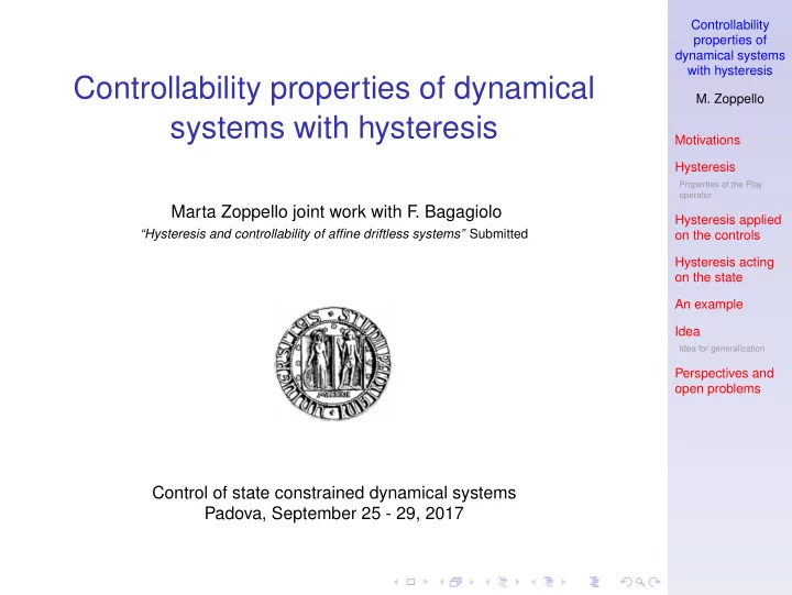 controllability properties of dynamical