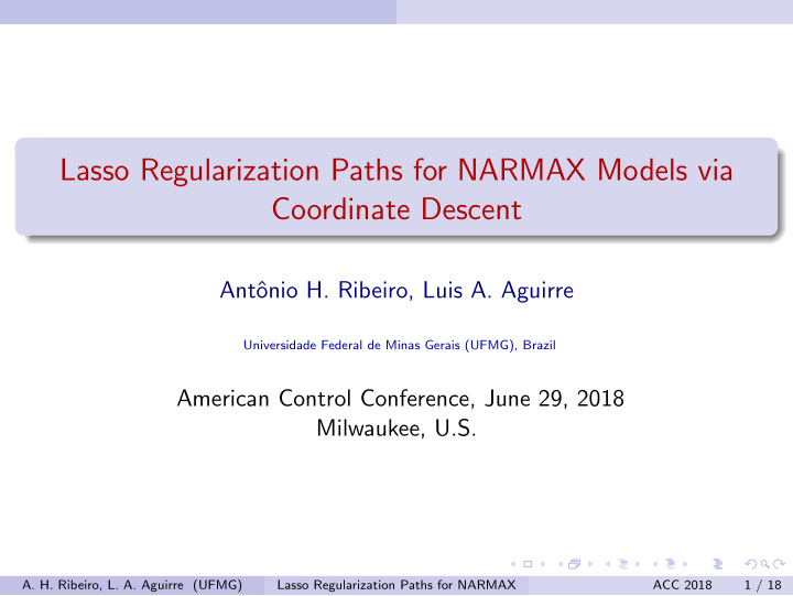 lasso regularization paths for narmax models via