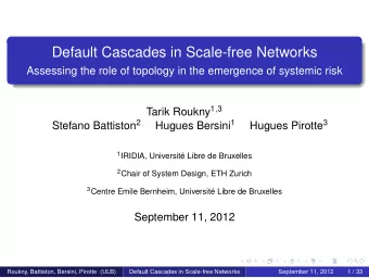 Default Cascades in Scale-free Networks  Assessing the role of topology in the emergence of