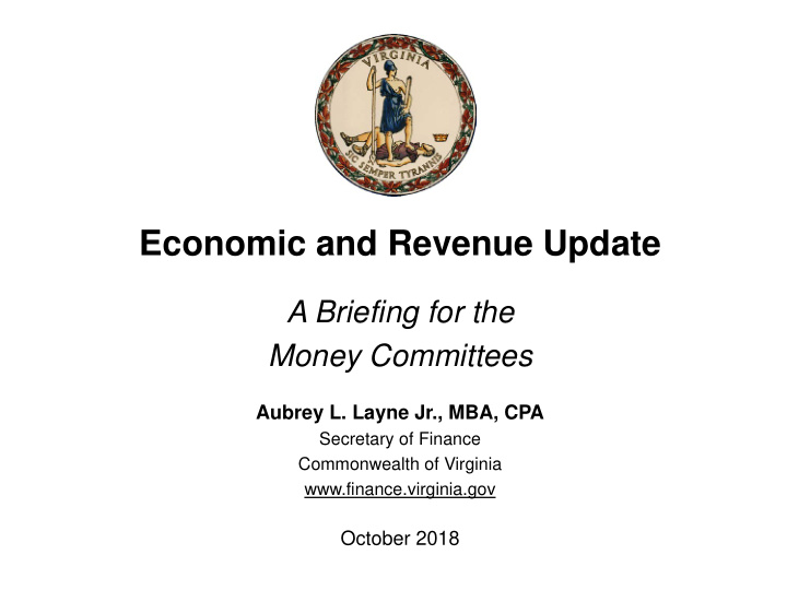 economic and revenue update