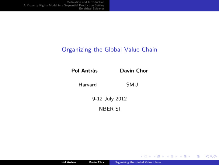 organizing the global value chain
