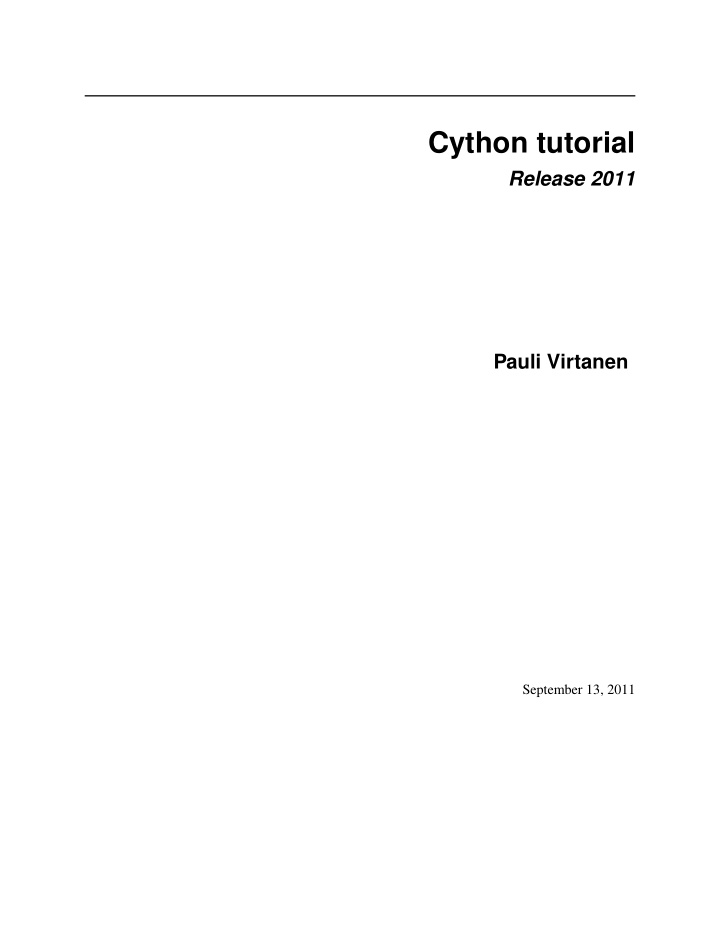 cython tutorial