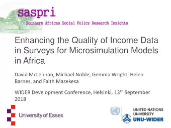 in Africa  David McLennan, Michael Noble, Gemma Wright, Helen  Barnes, and Faith Masekesa WIDER