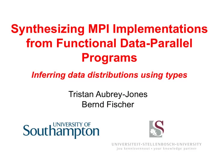 from functional data parallel