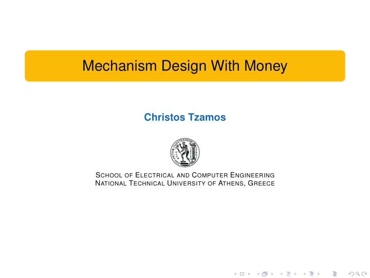 mechanism design with money