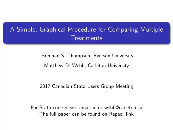 a simple graphical procedure for comparing multiple