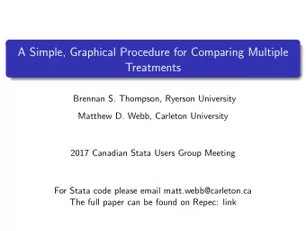 A Simple, Graphical Procedure for Comparing Multiple  Treatments  Brennan S. Thompson, Ryerson