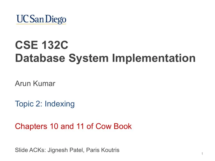 cse 132c database system implementation