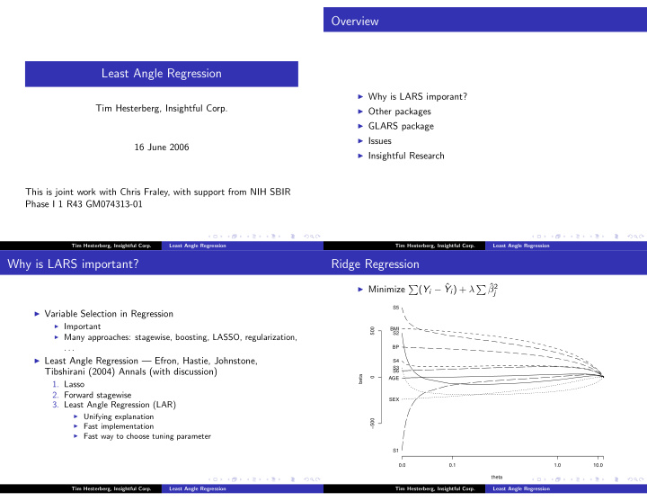 overview least angle regression