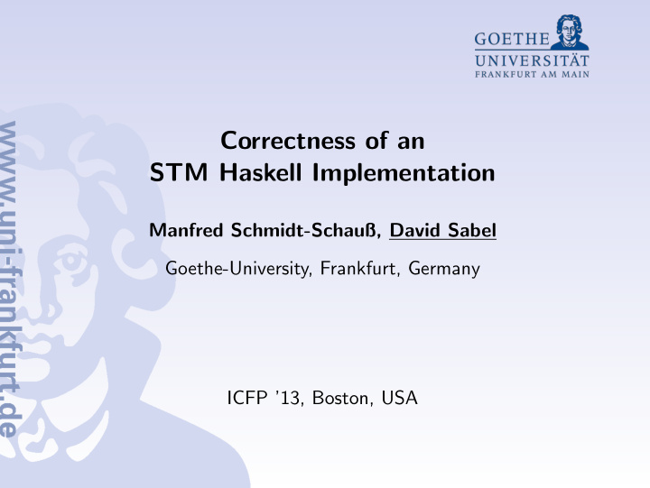 correctness of an stm haskell implementation