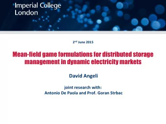 Overview and Motivations  Domestic micro-storage devices are considered: they charge/discharge