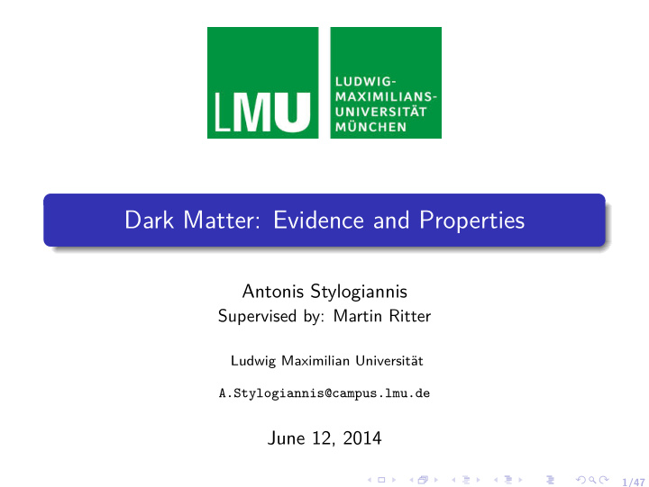 dark matter evidence and properties