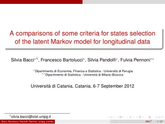A comparisons of some criteria for states selection  of the latent Markov model for longitudinal