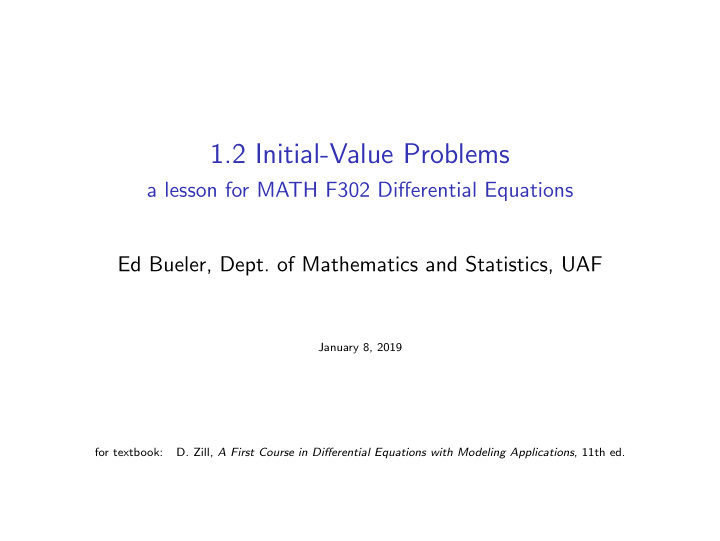 1 2 initial value problems