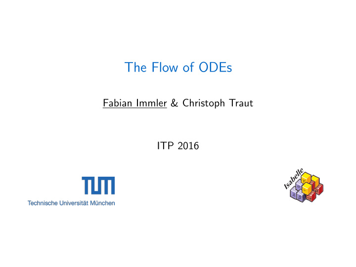 the flow of odes