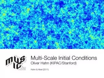 Multi-Scale Initial Conditions  Oliver Hahn (KIPAC/Stanford)  MULTI  SCALE  Hahn &amp; Abel (2011)