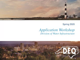 Application Workshop  Division of Water Infrastructure  Agenda  Introductions  Program