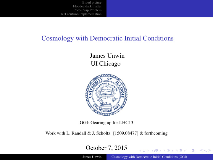 cosmology with democratic initial conditions