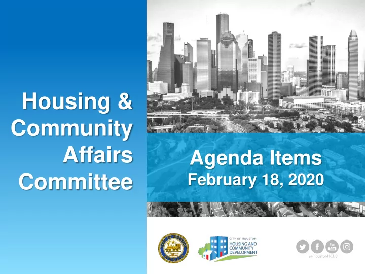 housing amp community affairs