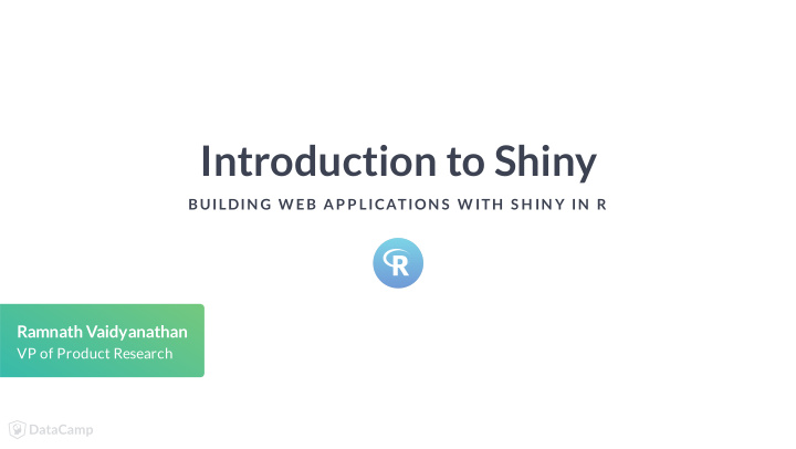 introduction to shiny