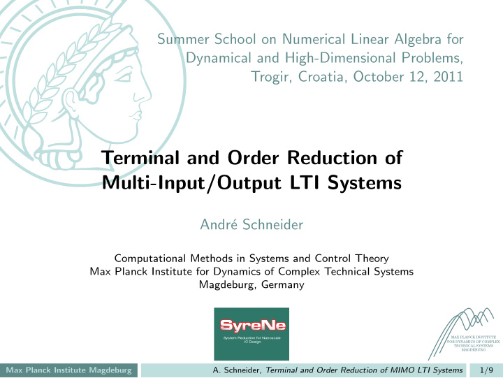terminal and order reduction of multi input output lti