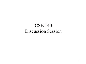 CSE 140  Discussion Session  1 Decoder  A digital module that converts a binary address to the