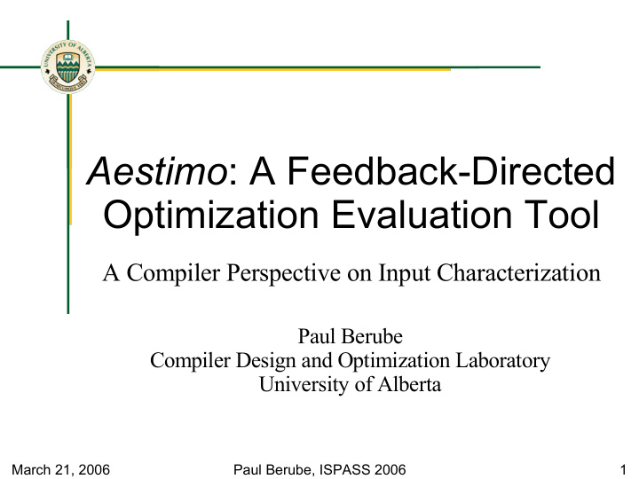 aestimo a feedback directed optimization evaluation tool