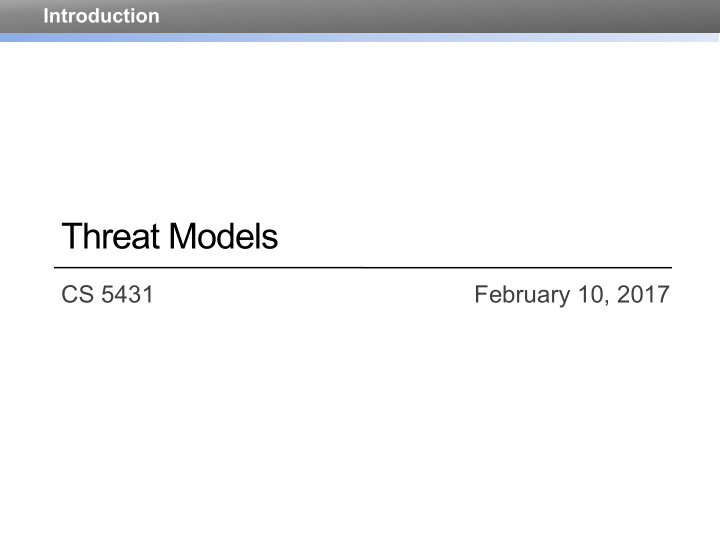 threat models