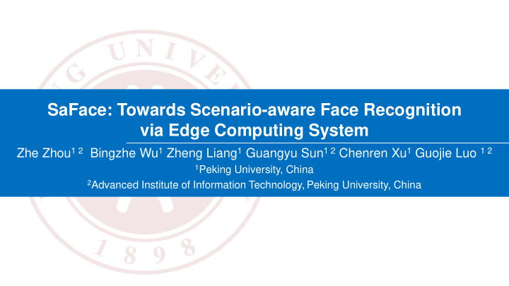 saface towards scenario aware face recognition via edge