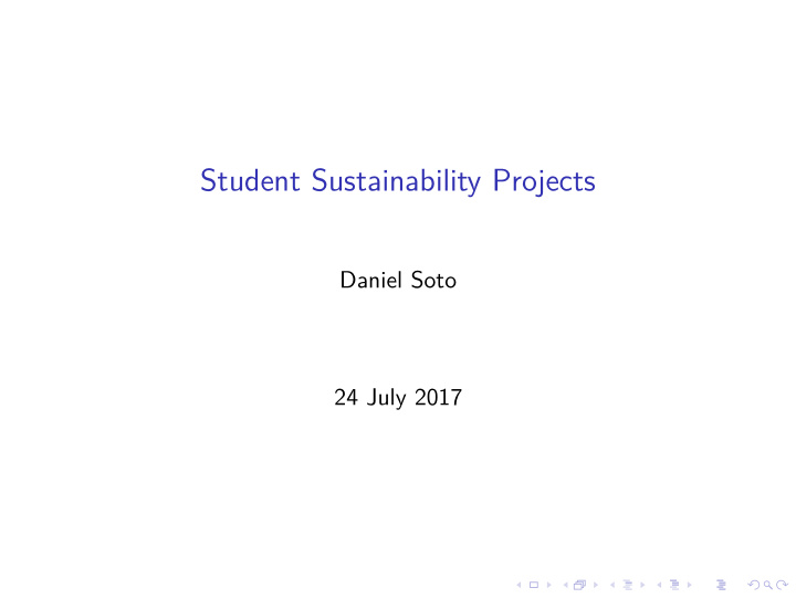 student sustainability projects