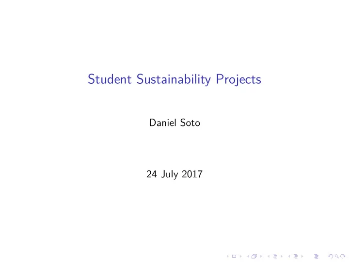 student sustainability projects