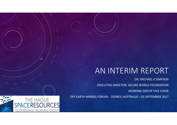 an interim report