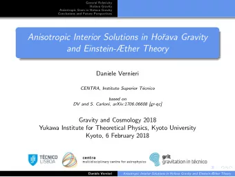 Anisotropic Interior Solutions in Ho  rava Gravity  and Einstein-ther Theory  Daniele Vernieri