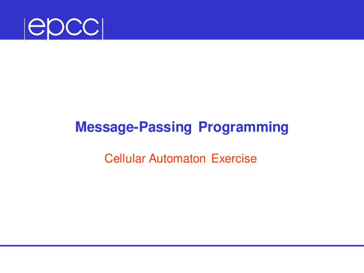 message passing programming