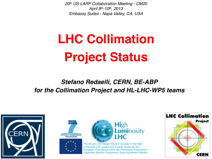lhc collimation project status