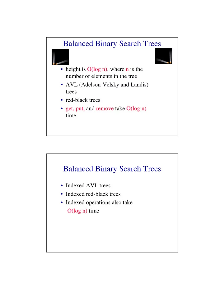 balanced binary search trees